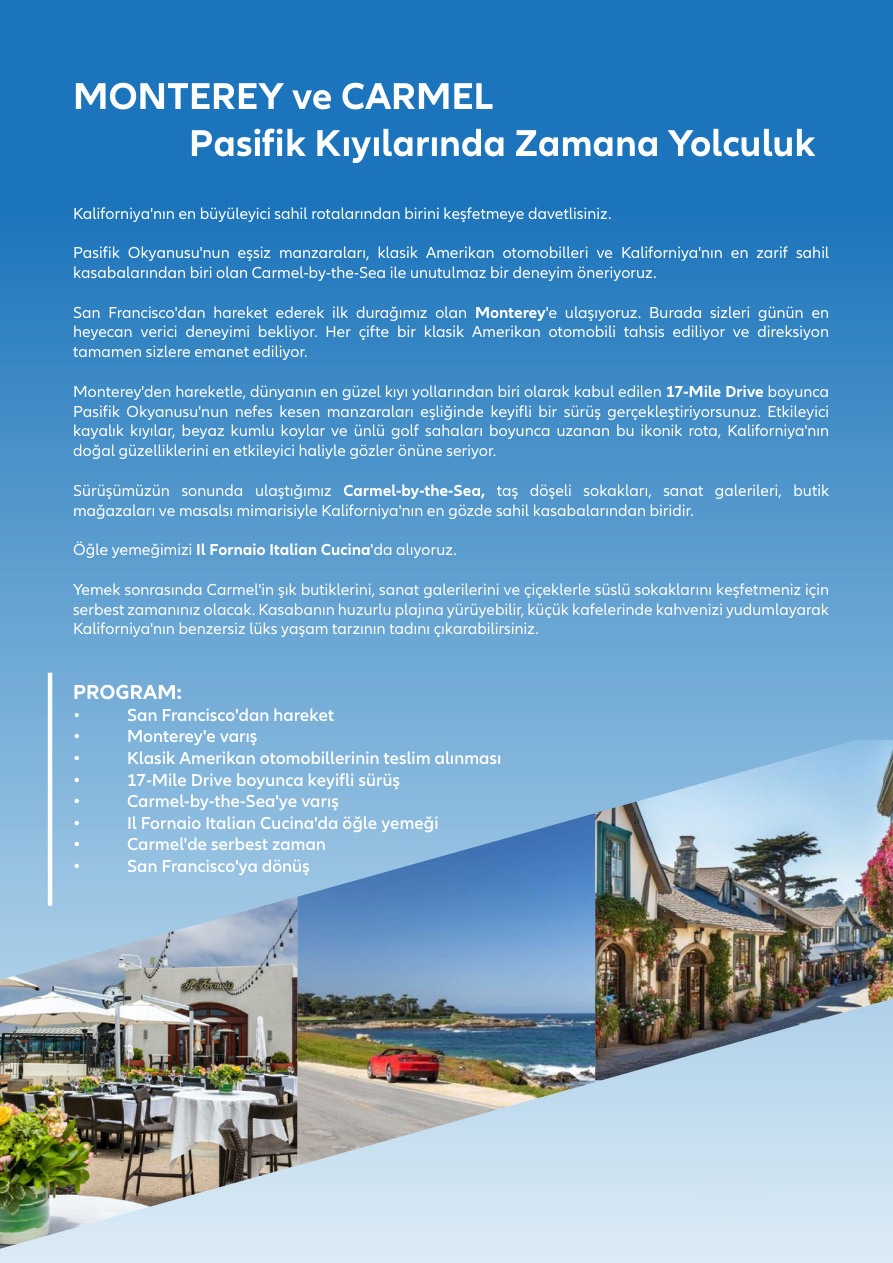 Carmel & Monterey by The Sea programı